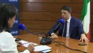 Le président du Conseil italien Matteo Renzi est l'invité d'Anne Sinclair sur Europe 1