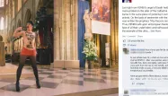 Une Femen avec un faux pistolet à Notre-Dame