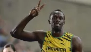 Usain Bolt s'est imposé dimanche dans le 100 mètres en 9 secondes 77.