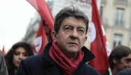 Mélenchon sur la place de la Bourse