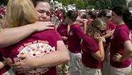 L'émotion était grande à l'université de Virginia Tech après la tuerie.