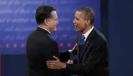 Barack Obama et Mitt Romney lors du dernier débat avant l'élection du 6 novembre.