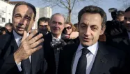 Jean-François Copé derrière Nicolas Sarkozy lors de la campagne présidentielle.