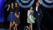 Sasha et Malia avec "four more years"