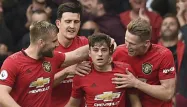 Manchester United est venu à bout de Chelsea dimanche, pour son premier match de Premier League, notamment grâce à un but de Daniel James (au centre).