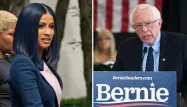 La rappeuse Cardi B et Bernie Sanders.