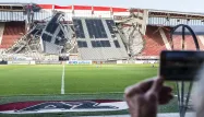 stade, foot, pays-bas, effondrement