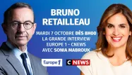 Bruno Retailleau invité exceptionnel de Sonia Mabrouk dans La Grande interview mardi à 8h