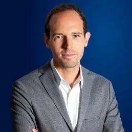 Sébastien Krebs avec Thierry Breton et Gérard Houllier