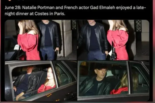 Gad Elmaleh et Natalie Portman ont été photographiés à la sortie d'un restaurant parisien