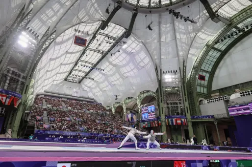 Le Grand Palais accueille les épreuves d'escrime des JO.