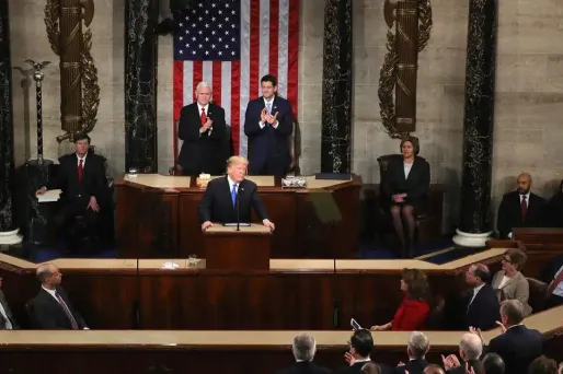 Donald Trump, état de l'union 2018 crédit : CHIP SOMODEVILLA / GETTY IMAGES NORTH AMERICA / AFP - 1280