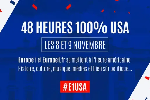 8 et 9 novembre 2016 : Europe 1 propose "48 heures 100% USA" avec émissions spéciales, direct, décryptages et invités pour ne rien manquer du scrutin US.