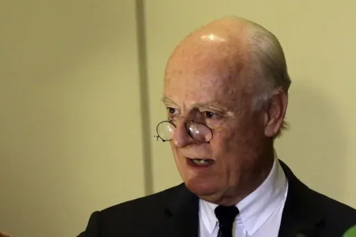 envoyé spécial de l'ONU pour la Syrie, Staffan de Mistura crédit : LOUAI BESHARA / AFP