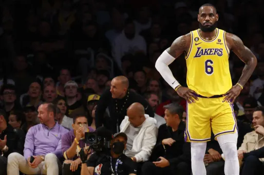 LeBron James, sous le maillot des Lakers de Los Angeles.