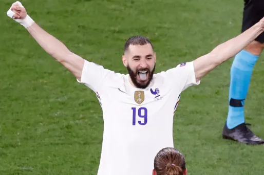 Benzema a inscrit pour le moment deux buts face au Portugal.