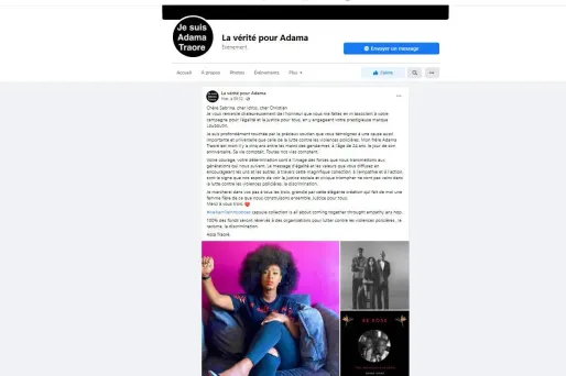 Assa Traoré a révélé ce partenariat avec Louboutin sur Facebook.