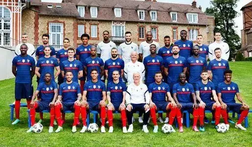 Photo officielle de l'équipe de France pour l'Euro 2020.