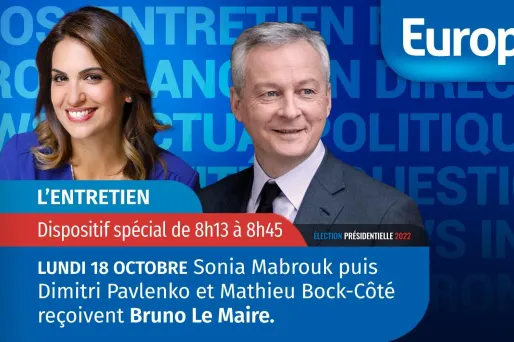 "Présidentielle 2022, les grands entretiens" : Bruno Le Maire est l’invité d’Europe 1 lundi