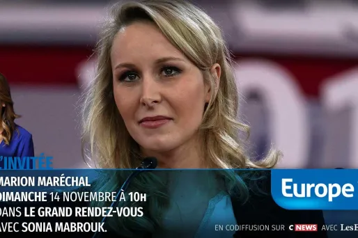 Marion Maréchal est l'invitée du Grand rendez-vous Europe 1, CNEWS, Les Echos, dimanche