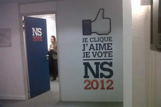 Le bureau du candidat Sarkozy.