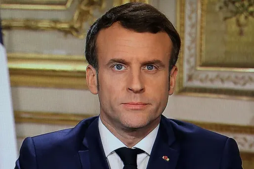 Emmanuel Macron lors de son allocution télévisée.