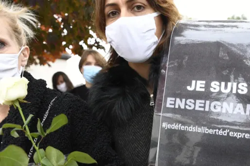 Rassemblement Samuel Paty professeurs conflans sainte honorine