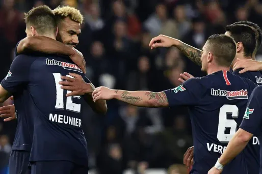 La joie des Parisiens, faciles vainqueurs mardi soir au Parc des Princes.