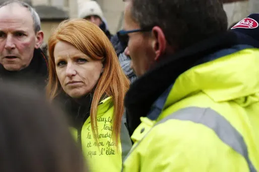 Ingrid Levavasseur lors d'une manifestation des "gilets jaunes" le 15 janvier.