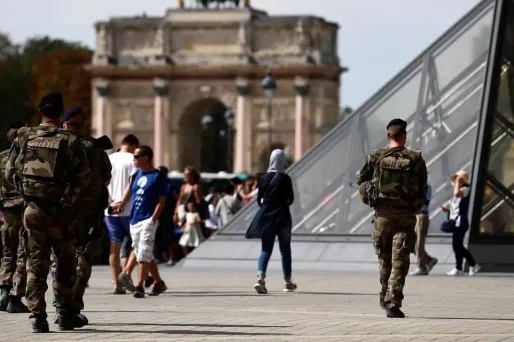 soldats, militaires opération sentinelle, Louvre, crédit : MIGUEL MEDINA / AFP