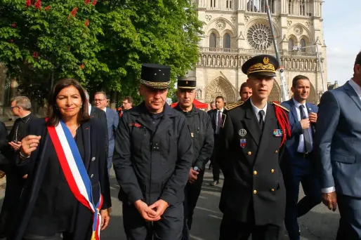 Anne Hidalgo, Christophe Castaner, Notre-Dame, Michel Euler / POOL / AFP 1280