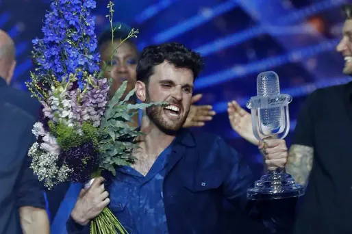 Duncan Laurence, samedi soir, lors de sa victoire à l'Eurovision.