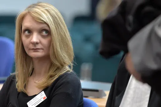 Rachel Lambert, ici à la Cour européenne des droits de l'homme en 2015, a une petite fille avec Vincent Lambert.