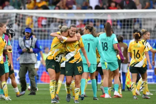 La joie des Australiennes, qui ont renversé le Brésil jeudi soir.