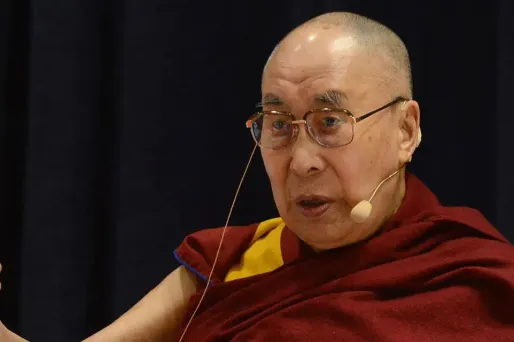 Le dalaï lama en décembre 2018, lors d'un séminaire à Bombay.