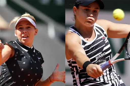 Anisimova (à gauche) et Barty (à droite) s'affronteront en demi-finales à Roland-Garros.