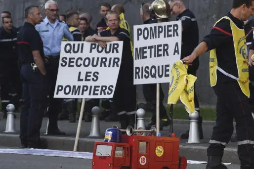 Des pompiers manifestaient déjà à Belfort, en septembre 2019