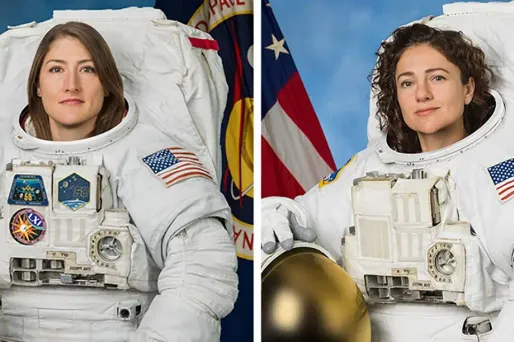 Christina Koch (à gauche) et Jessica Meir (à droite).