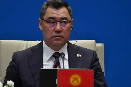 Le président du Kirghizstan, Sadyr Japarov.<br />