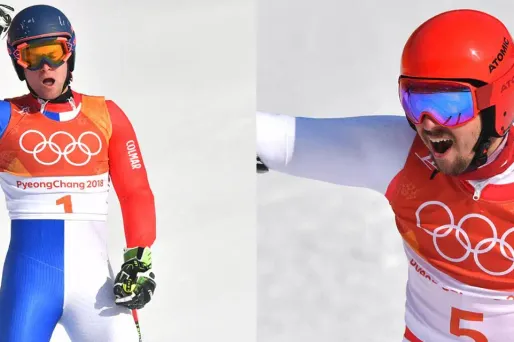 La joie de Pinturault, en bronze, et de Hirscher, en or.