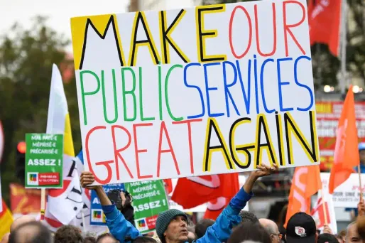 manifestation, services publics crédit : ERIC FEFERBERG / AFP - 1280