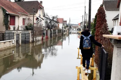 Villeneuve-Saint-Georges, crue, inondation, janvier 2018 crédit : ALAIN JOCARD / AFP - 1280