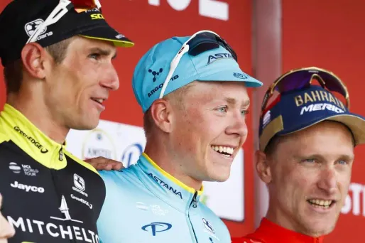 Valgren, au centre, a triomphé sur l'Amstel Gold Race.