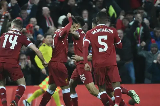 Mohamed Salah, au centre, n'a pas célébré ses buts contre son ancien club.