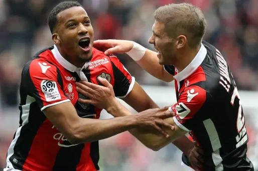 Nice a ouvert le score à la 17e minute avec Alassane Plea (à gauche sur la photo).