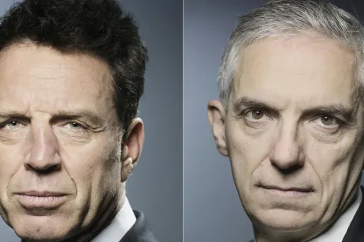 Le scrutin entre Geoffroy Roux de Bézieux (à gauche) et Alexandre Saubot s'annonce serré.