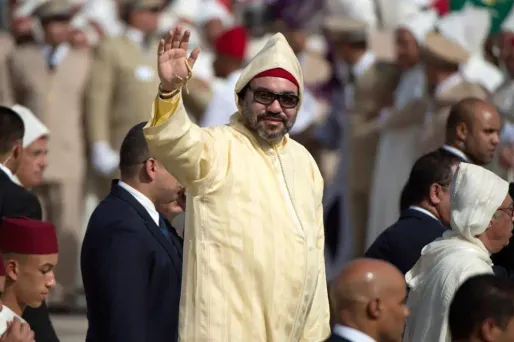 Le roi du Maroc Mohamed VI à sa sortie du palais royal de Tétouan, le 31 juillet 2018