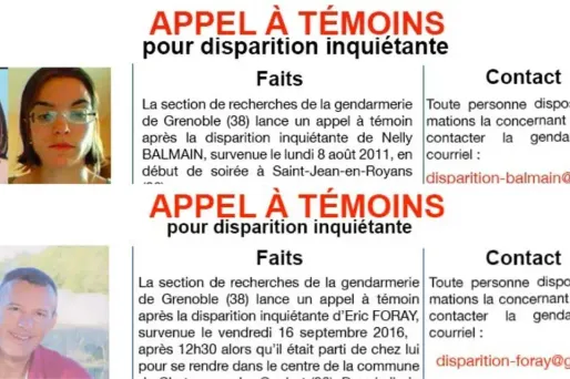 Les deux avis de recherche sont publiés par la gendarmerie, lundi.