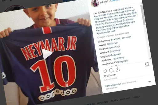 supporter, Neymar crédit : Capture d'écran Instagram - 1280