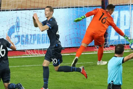 Hans Vanaken, double buteur face à l'AS Monaco (1280x640) VALERY HACHE / AFP